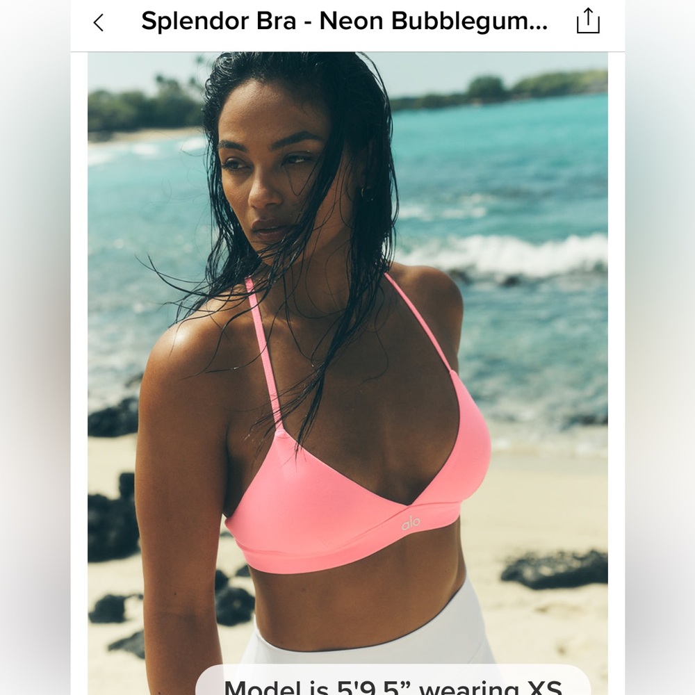 NWT ALO Yoga neon bubblegum splendor bra size s - sold out online